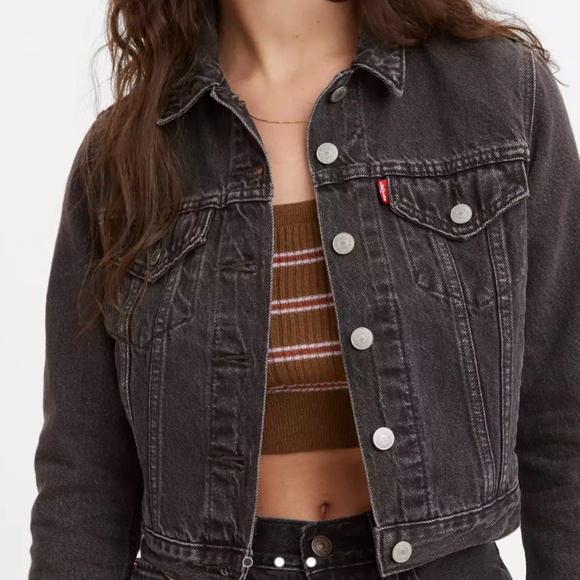 Levi's Premium XS Cropped Denim Trucker 100% Cotton Jean Jacket (XS) - Picture 1 of 13